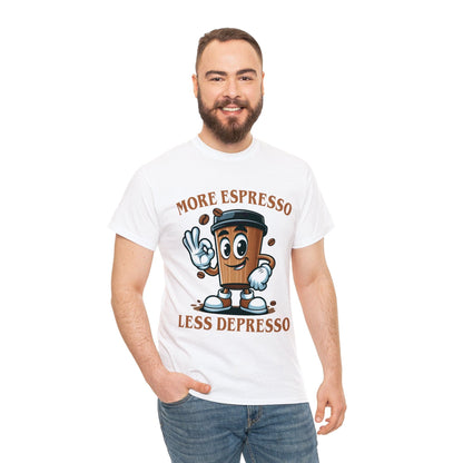 More Espresso Less Depresso Graphic Tee Graphic Tees Australia Graphic T-Shirt Australia -  Cool Graphic T-Shirts Online - 