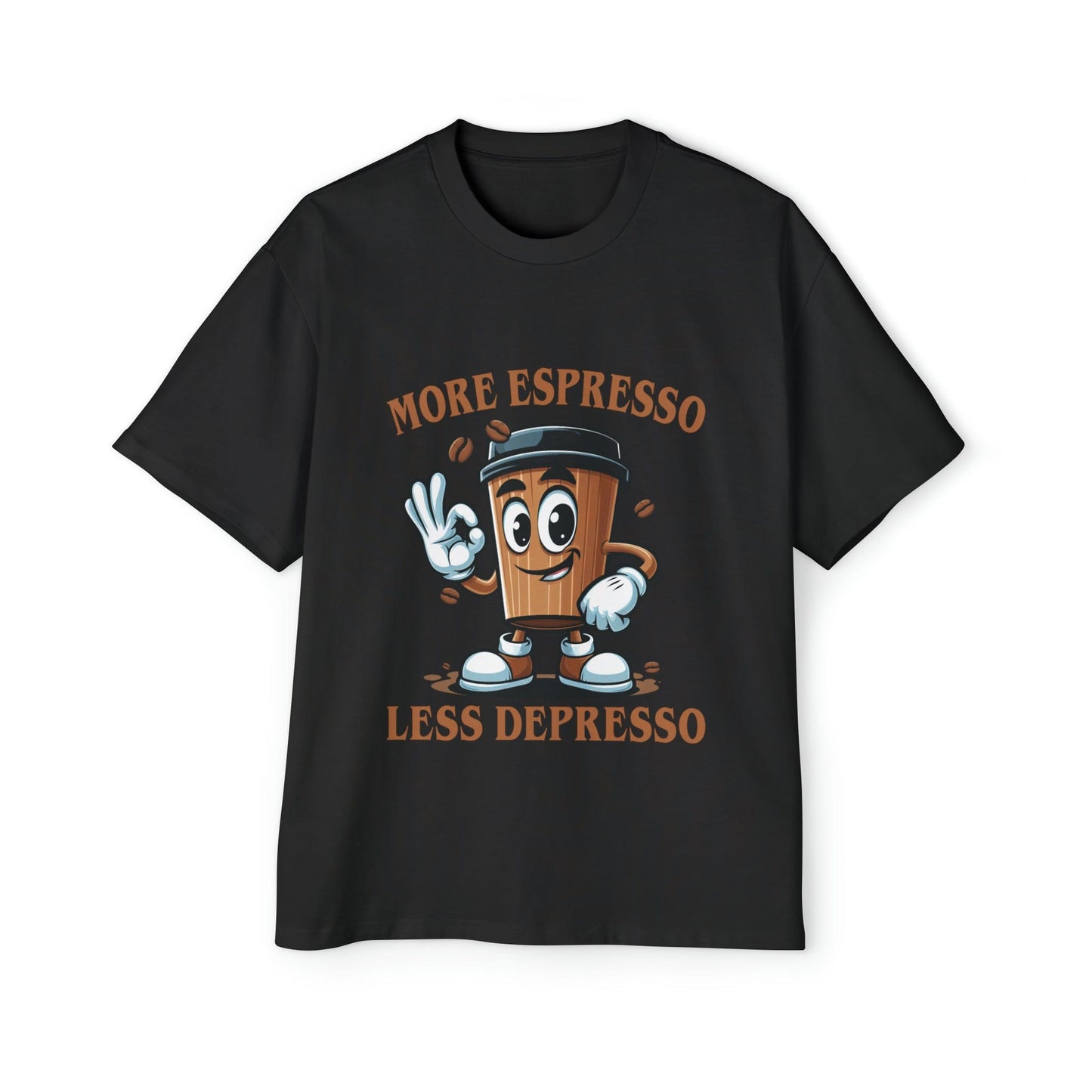 More Espresso Less Depresso Oversized Tee Graphic Tees Australia Black / S Graphic T-Shirt Australia -  Cool Graphic T-Shirts Online - 