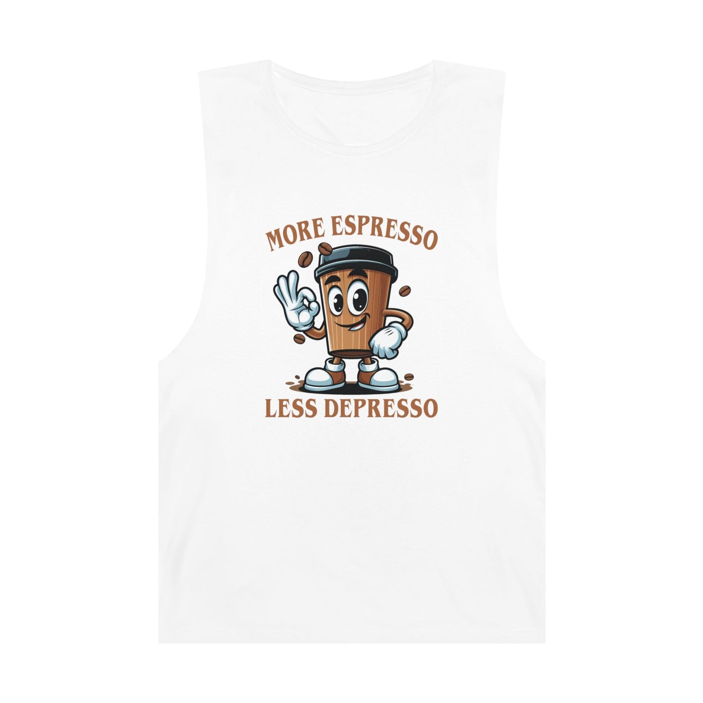 More Espresso Less Depresso Tank Top Graphic Tees Australia White / XS Graphic T-Shirt Australia -  Cool Graphic T-Shirts Online - 