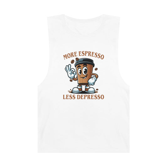 More Espresso Less Depresso Tank Top Graphic Tees Australia White / XS Graphic T-Shirt Australia -  Cool Graphic T-Shirts Online - 