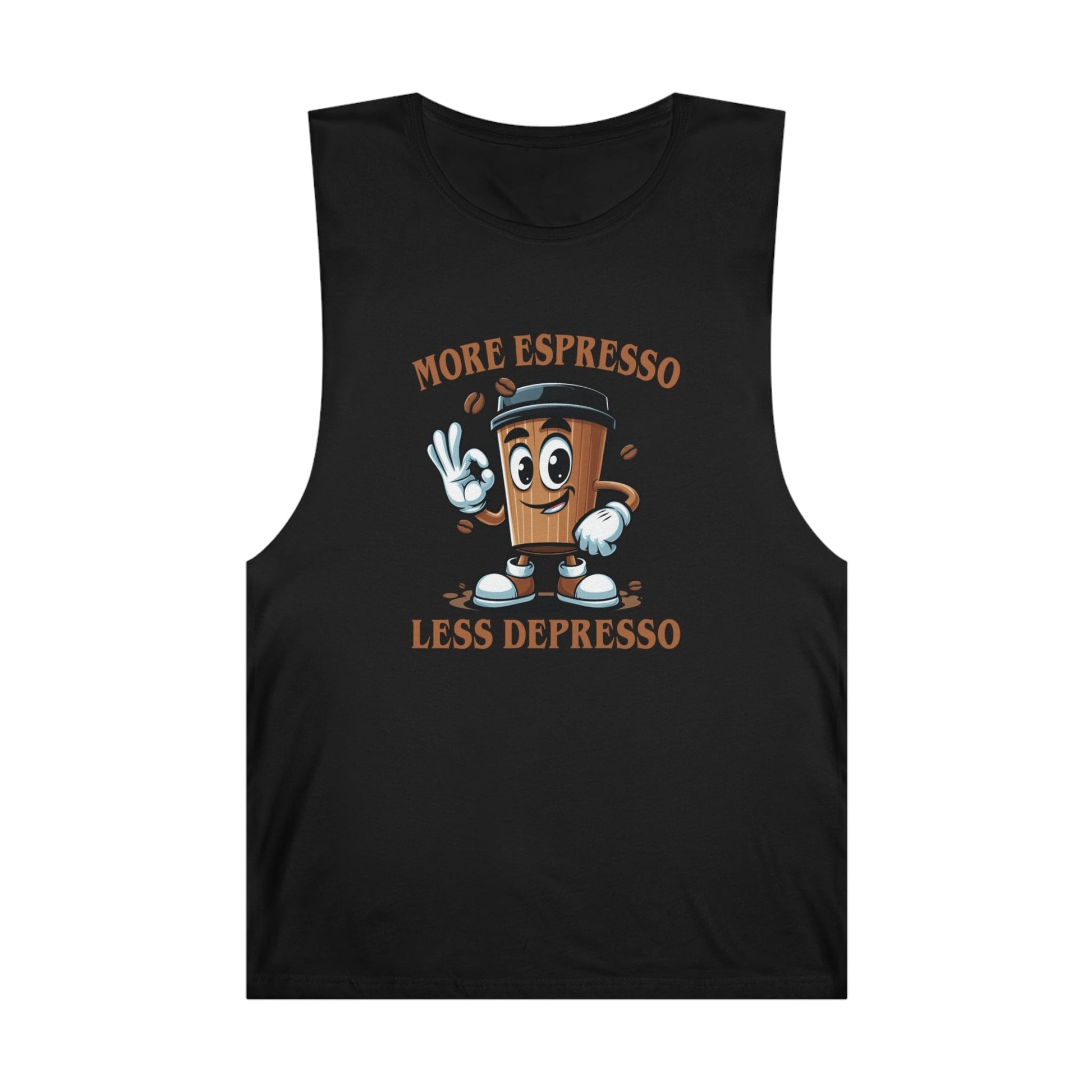 More Espresso Less Depresso Tank Top Graphic Tees Australia Black / XS Graphic T-Shirt Australia -  Cool Graphic T-Shirts Online - 