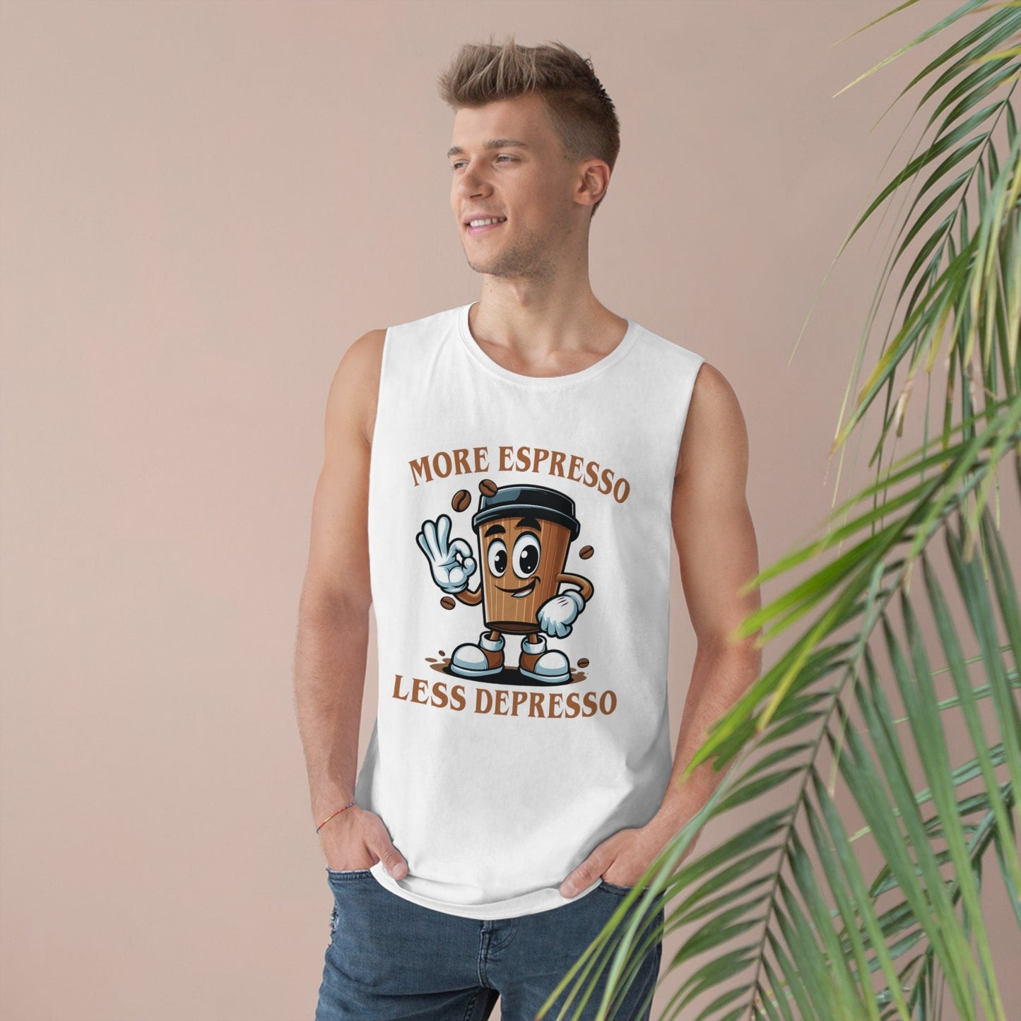 More Espresso Less Depresso Tank Top Graphic Tees Australia Graphic T-Shirt Australia -  Cool Graphic T-Shirts Online - 