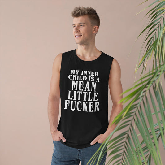 My Inner Child Is A Mean Little Fucker Tank Top Graphic Tees Australia Black / XS Graphic T-Shirt Australia -  Cool Graphic T-Shirts Online - 