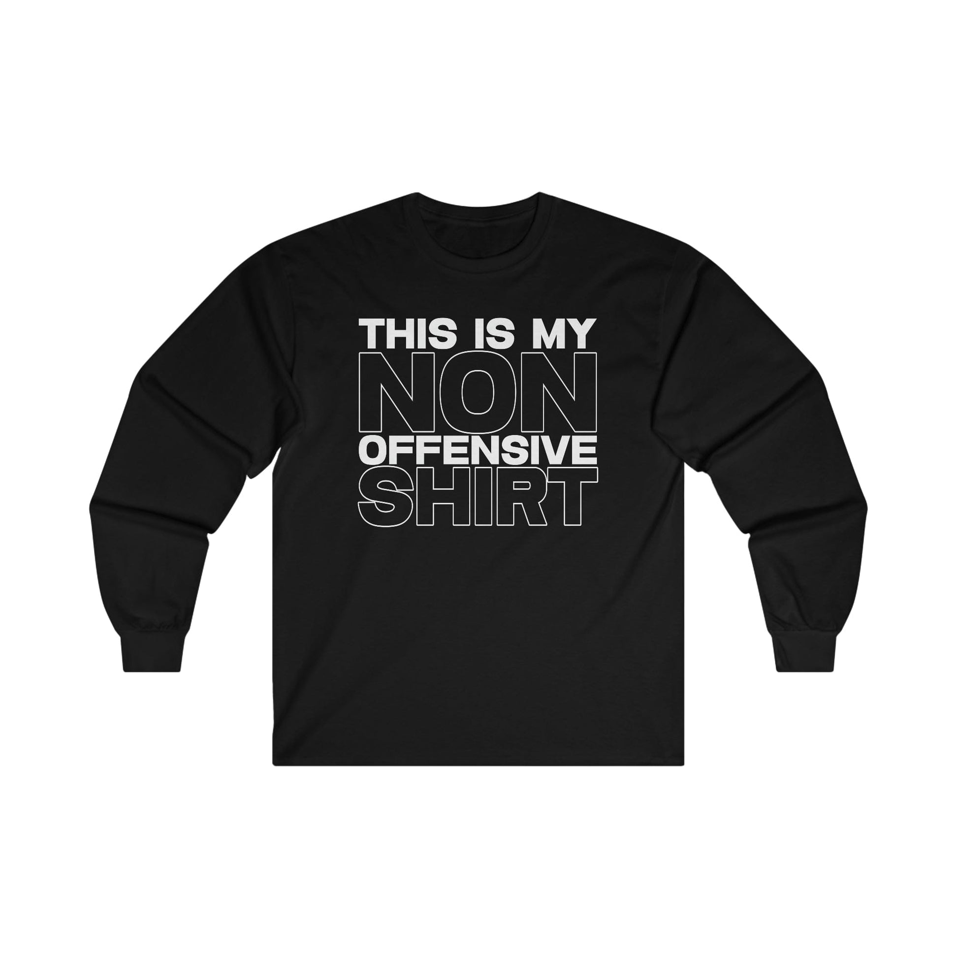 My Non Offensive Shirt Long Sleeve Graphic Tees Australia S / Black Graphic T-Shirt Australia -  Cool Graphic T-Shirts Online - 