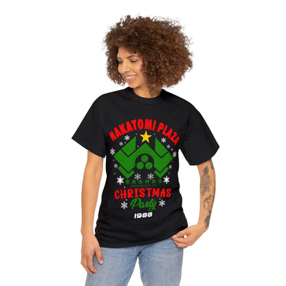 Nakatomi Plaza Christmas Party Graphic Tee Graphic Tees Australia Graphic T-Shirt Australia -  Cool Graphic T-Shirts Online -  Nakatomi Plaza Christmas Party T-Shirt | Funny  T-Shirts