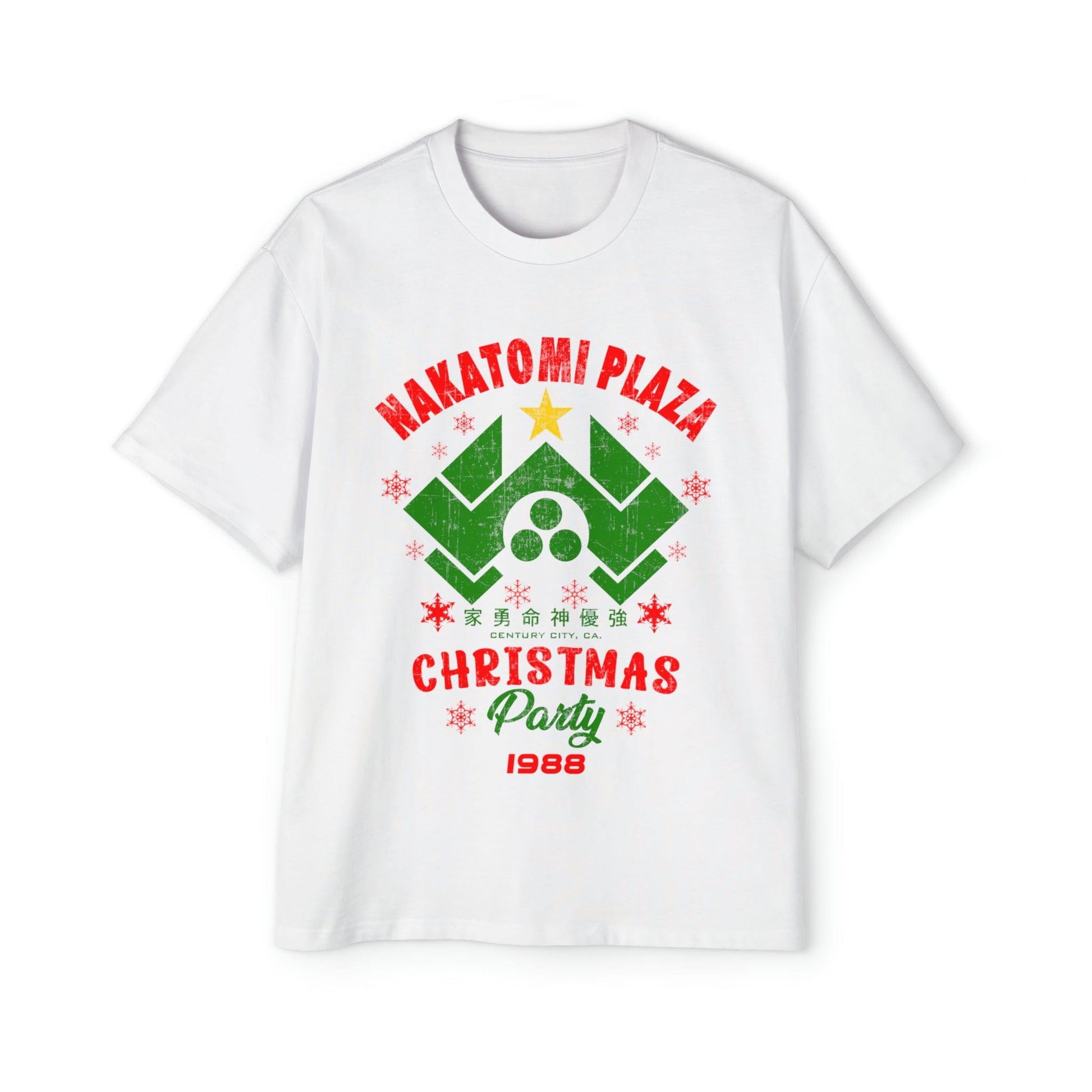 Nakatomi Plaza Christmas Party Oversized Tee Graphic Tees Australia White / S Graphic T-Shirt Australia -  Cool Graphic T-Shirts Online - 