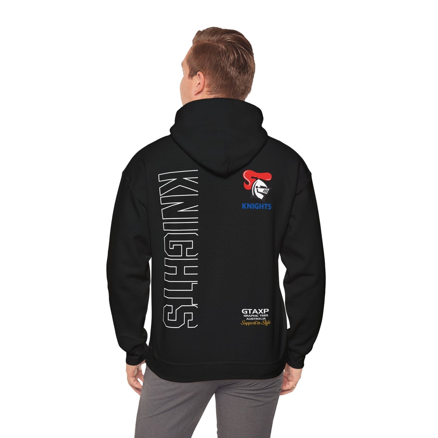 Newcastle Knights Duo Hoodie Printify Black / S Graphic T-Shirt Australia -  Cool Graphic T-Shirts Online - 