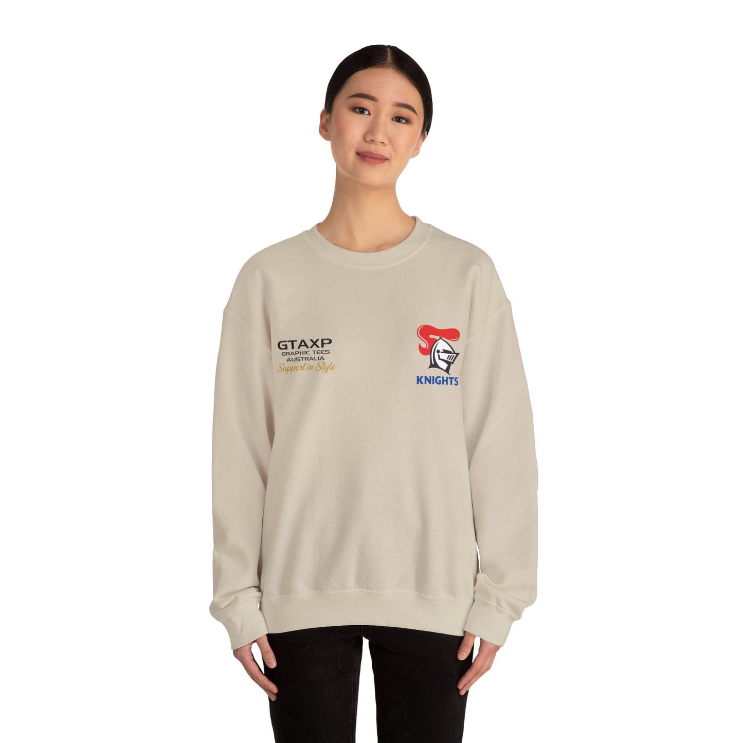 Newcastle Knights Duo Jumper Printify Graphic T-Shirt Australia -  Cool Graphic T-Shirts Online - 