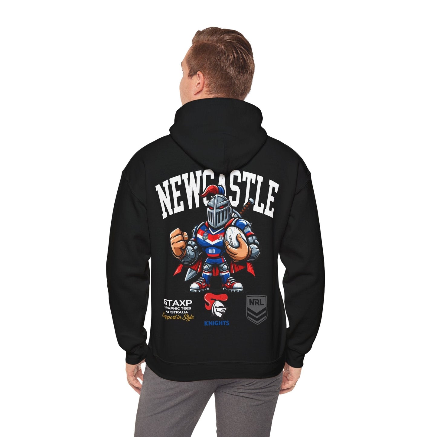 Newcastle Knights Knytro Hoodie Printify Black / S Graphic T-Shirt Australia -  Cool Graphic T-Shirts Online - 