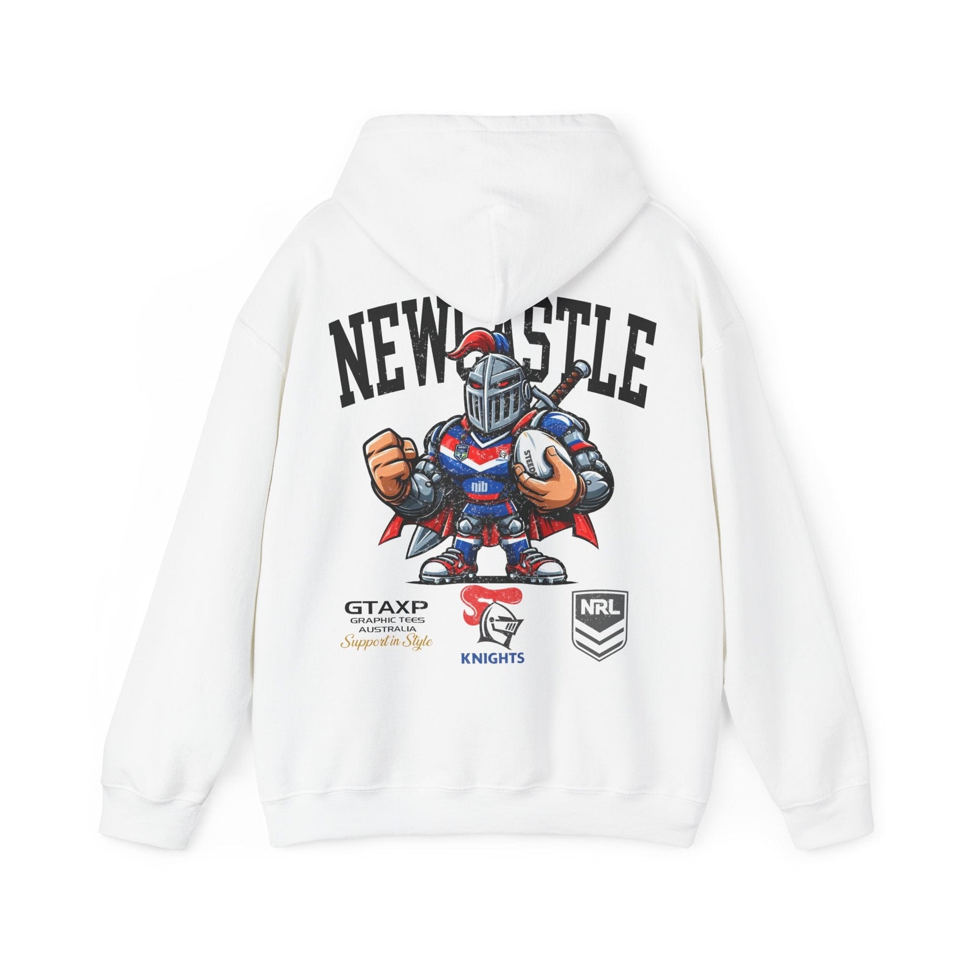 Newcastle Knights Knytro Hoodie Printify Graphic T-Shirt Australia -  Cool Graphic T-Shirts Online - 