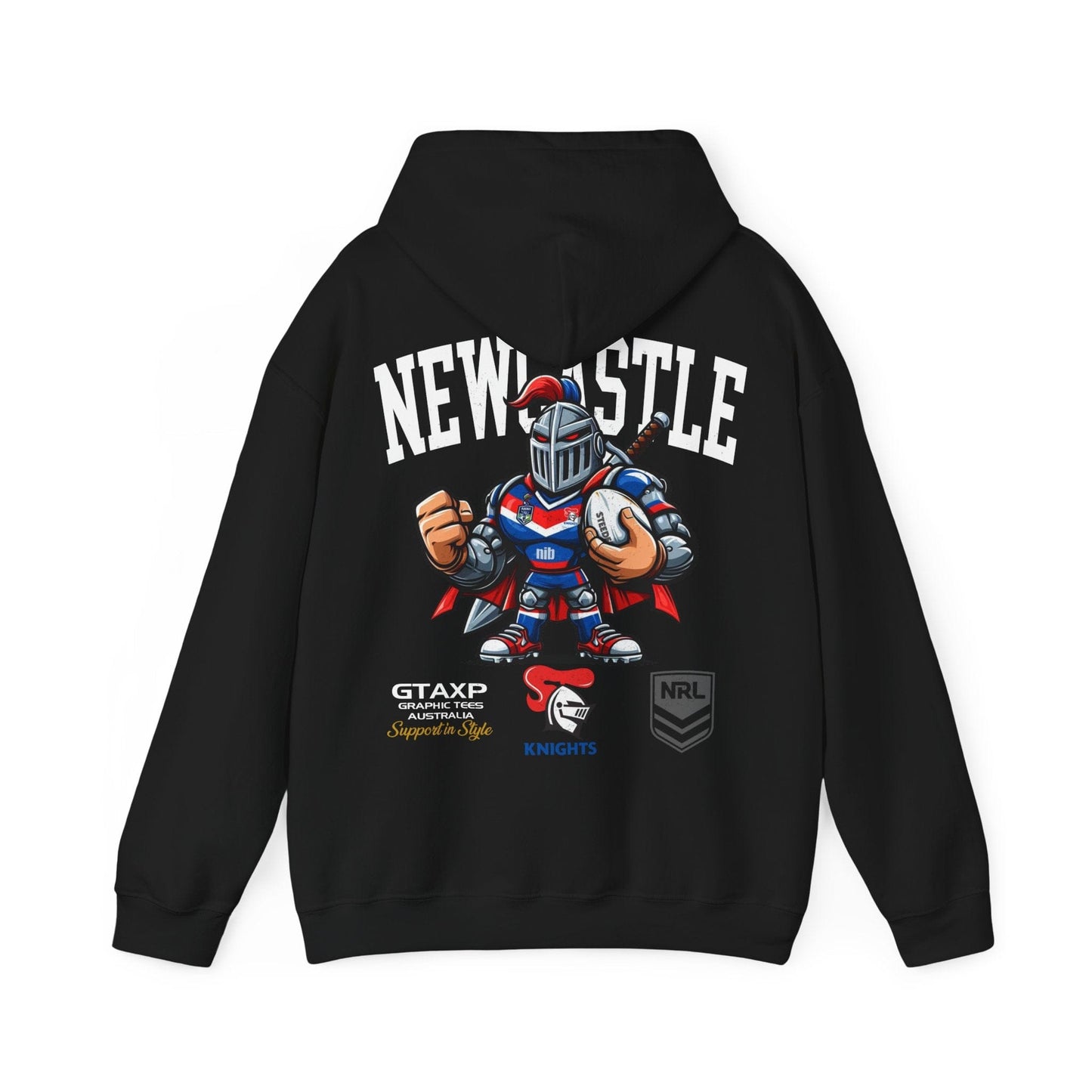 Newcastle Knights Knytro Hoodie Printify Graphic T-Shirt Australia -  Cool Graphic T-Shirts Online - 