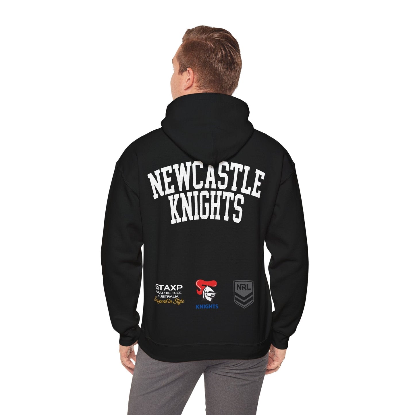 Newcastle Knights NRL Hoodie Printify Black / S Graphic T-Shirt Australia -  Cool Graphic T-Shirts Online - 