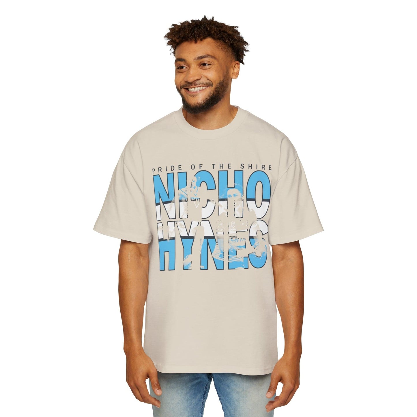 Nicho Hynes Pride Of The Shire Oversized Tee Graphic Tees Australia Ecru / S Graphic T-Shirt Australia -  Cool Graphic T-Shirts Online - 