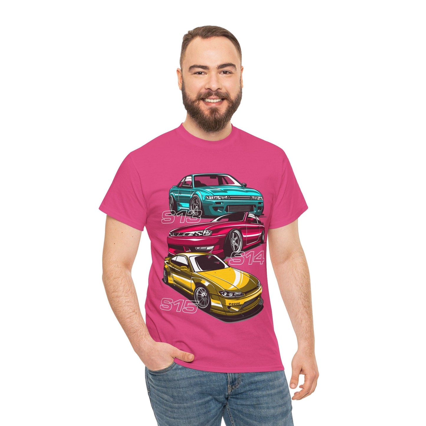 Nissan Silvia Graphic Tee Graphic Tees Australia Heliconia / S Graphic T-Shirt Australia -  Cool Graphic T-Shirts Online -  Nissan Silvia T-Shirt | Performance Motorsport Racewear Australia