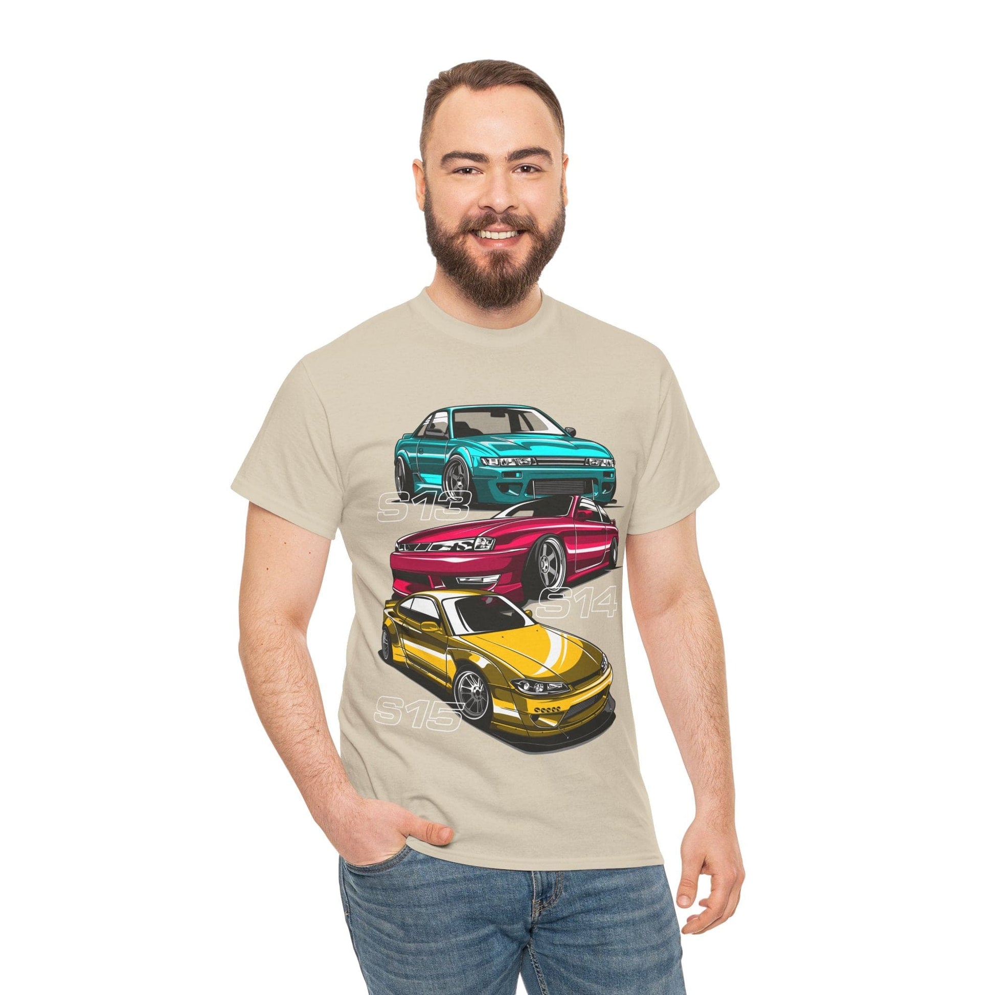 Nissan Silvia Graphic Tee Graphic Tees Australia Sand / S Graphic T-Shirt Australia -  Cool Graphic T-Shirts Online -  Nissan Silvia T-Shirt | Performance Motorsport Racewear Australia