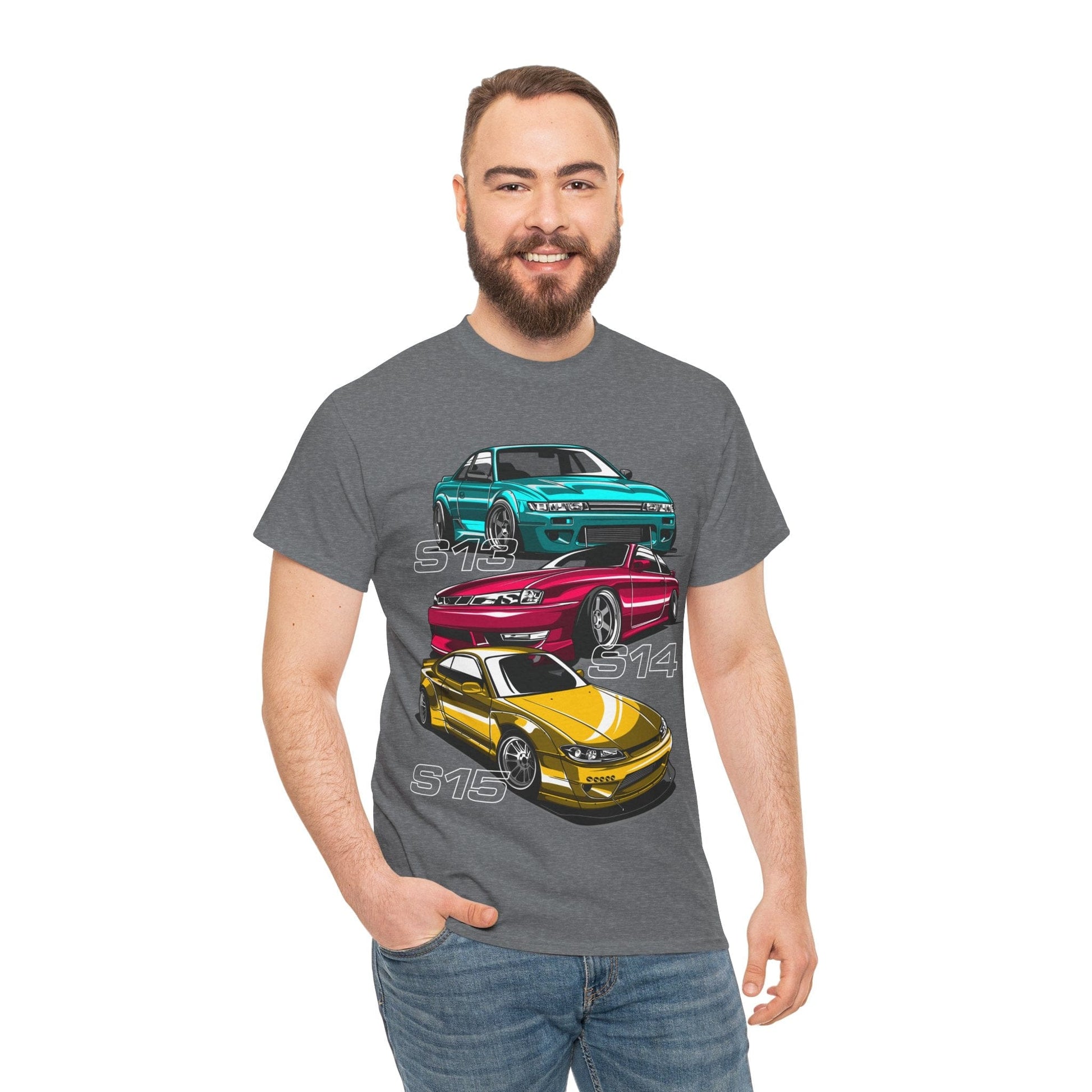 Nissan Silvia Graphic Tee Graphic Tees Australia Graphite Heather / S Graphic T-Shirt Australia -  Cool Graphic T-Shirts Online -  Nissan Silvia T-Shirt | Performance Motorsport Racewear Australia