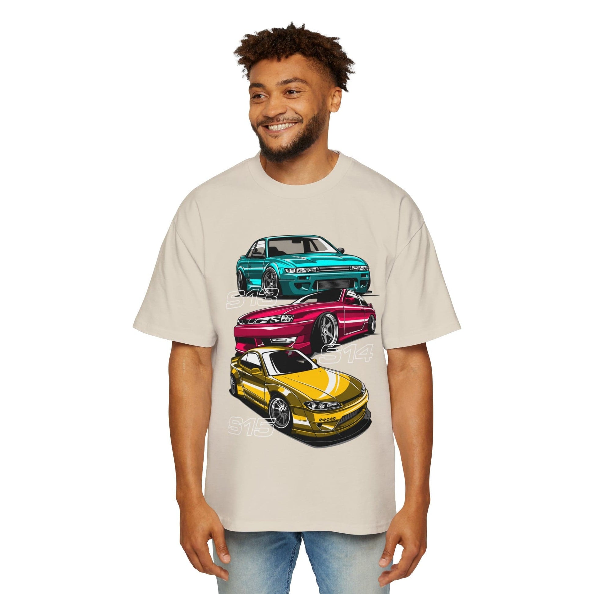 Nissan Silvia Oversized Tee Printify Ecru / S Graphic T-Shirt Australia -  Cool Graphic T-Shirts Online - 