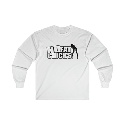 No Fat Chicks Long Sleeve Graphic Tees Australia S / White Graphic T-Shirt Australia -  Cool Graphic T-Shirts Online -  No Fat Chicks Long Sleeve | Funny Long Sleeve T-shirts Australia