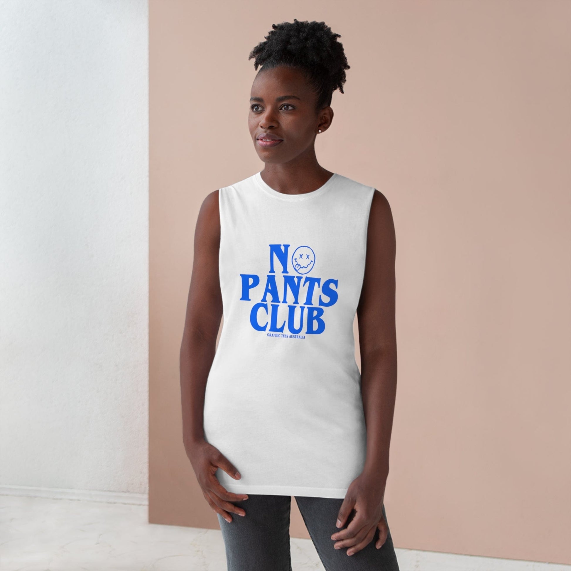 No Pants Club Tank Top Graphic Tees Australia White / XS Graphic T-Shirt Australia -  Cool Graphic T-Shirts Online - 