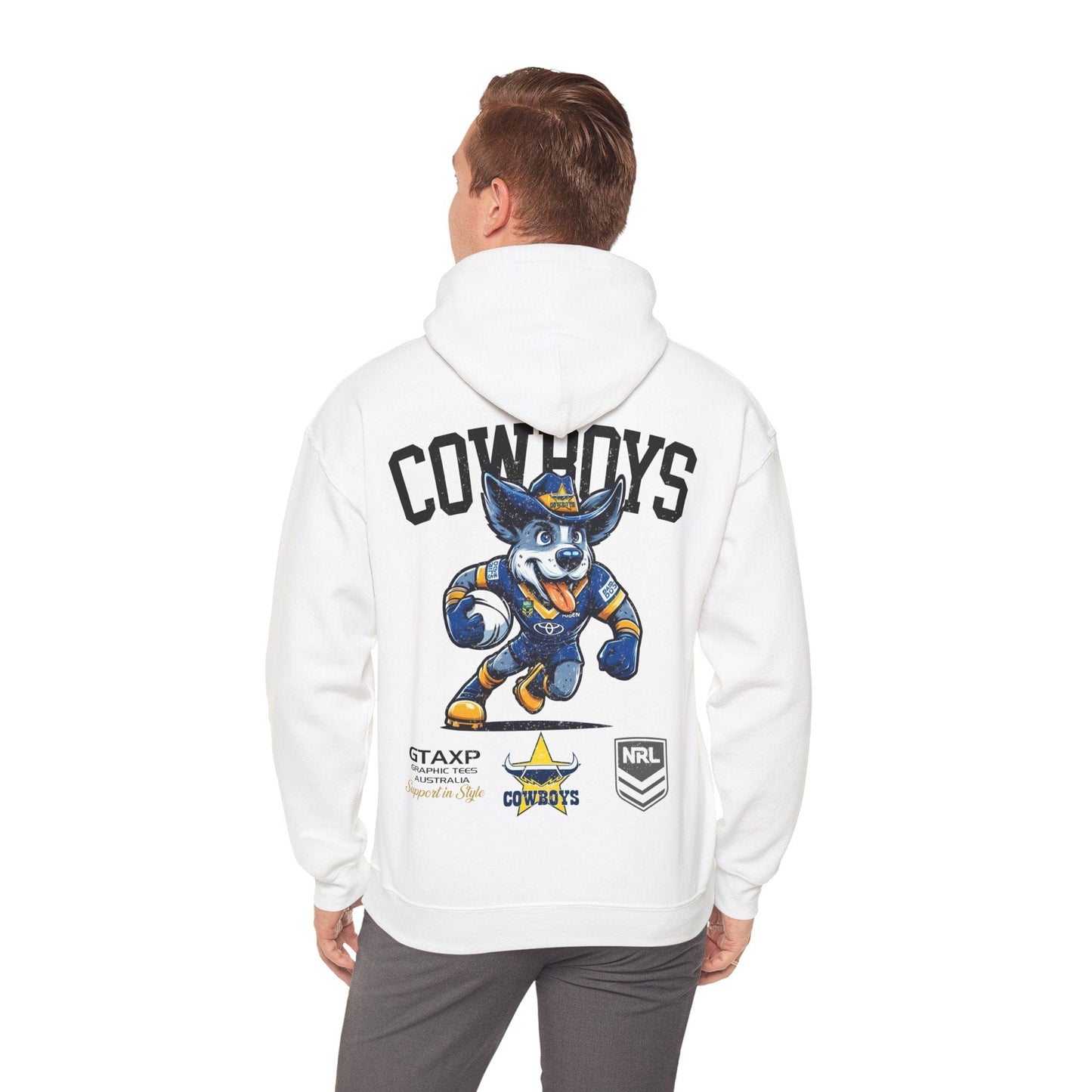 North Queensland Cowboys Bluey Hoodie Printify White / S Graphic T-Shirt Australia -  Cool Graphic T-Shirts Online - 