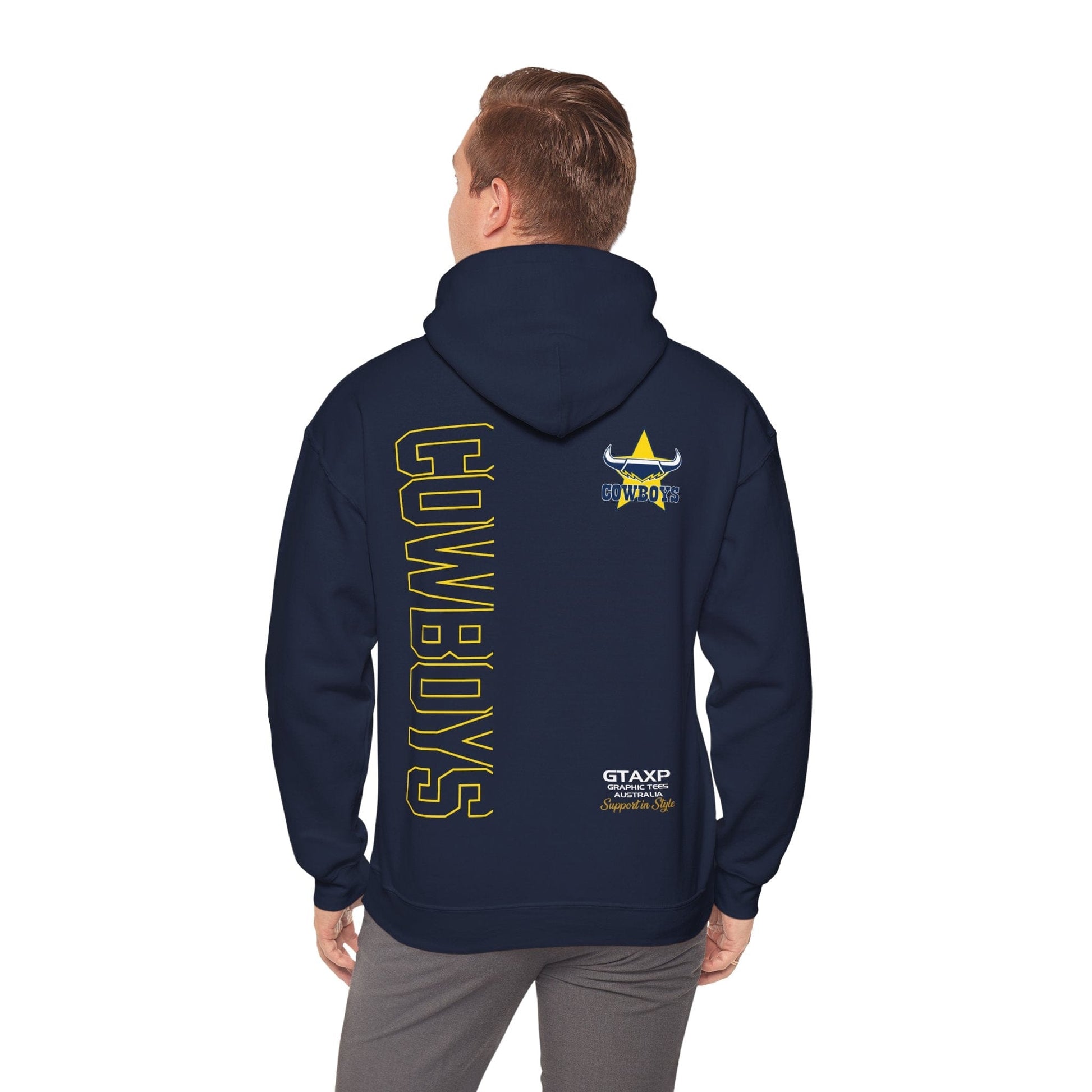 North Queensland Cowboys Duo Hoodie Printify Navy / S Graphic T-Shirt Australia -  Cool Graphic T-Shirts Online - 