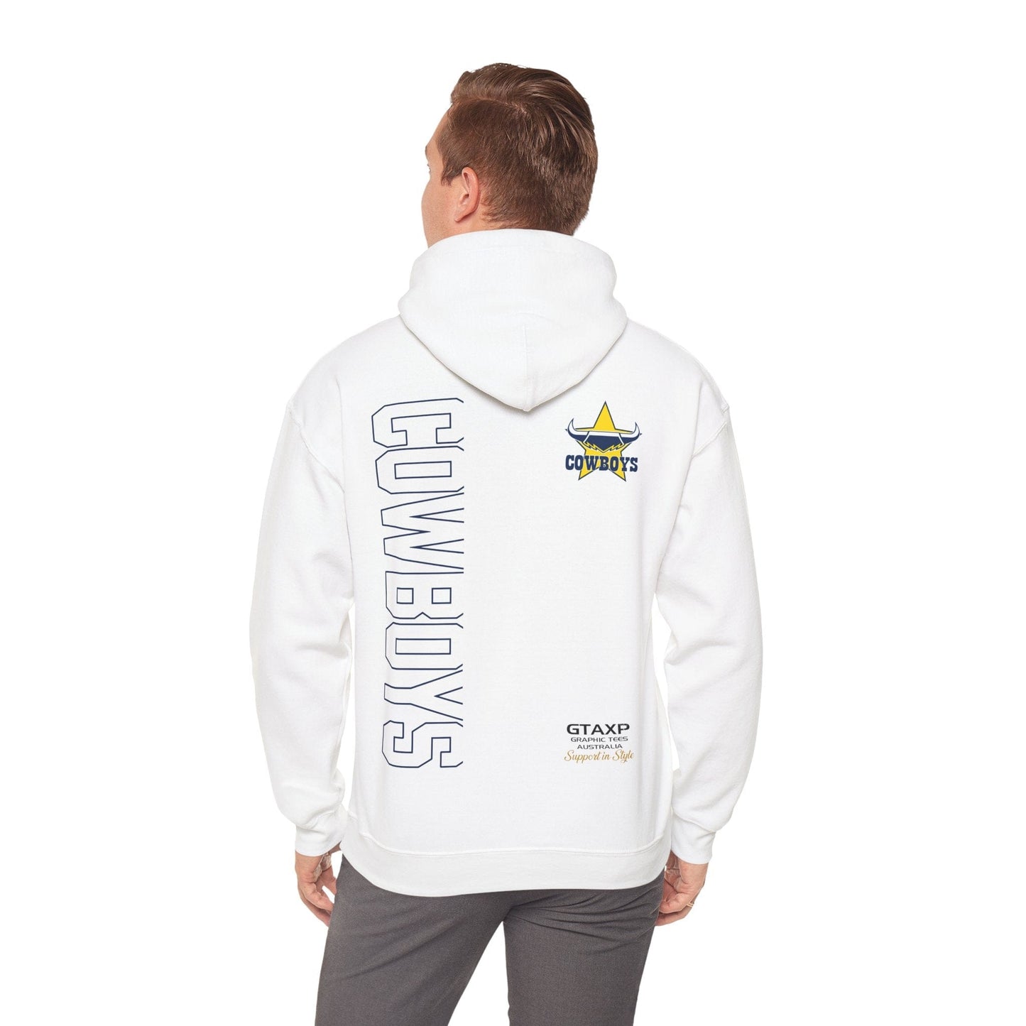 North Queensland Cowboys Duo Hoodie Printify White / S Graphic T-Shirt Australia -  Cool Graphic T-Shirts Online - 