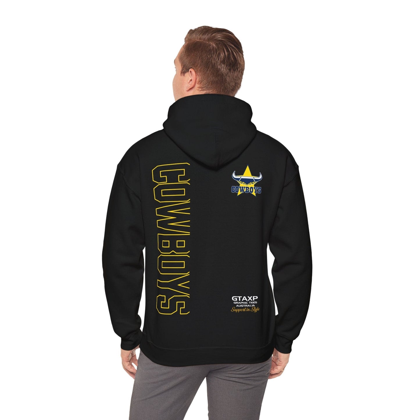 North Queensland Cowboys Duo Hoodie Printify Black / S Graphic T-Shirt Australia -  Cool Graphic T-Shirts Online - 