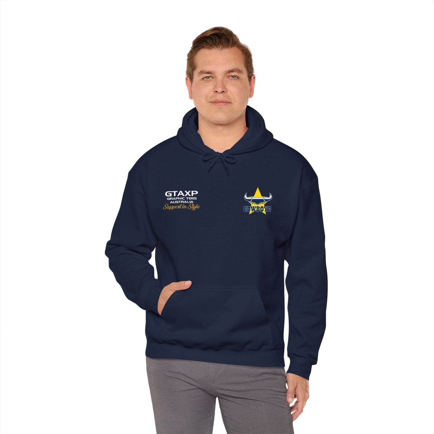 North Queensland Cowboys Duo Hoodie Printify Graphic T-Shirt Australia -  Cool Graphic T-Shirts Online - 