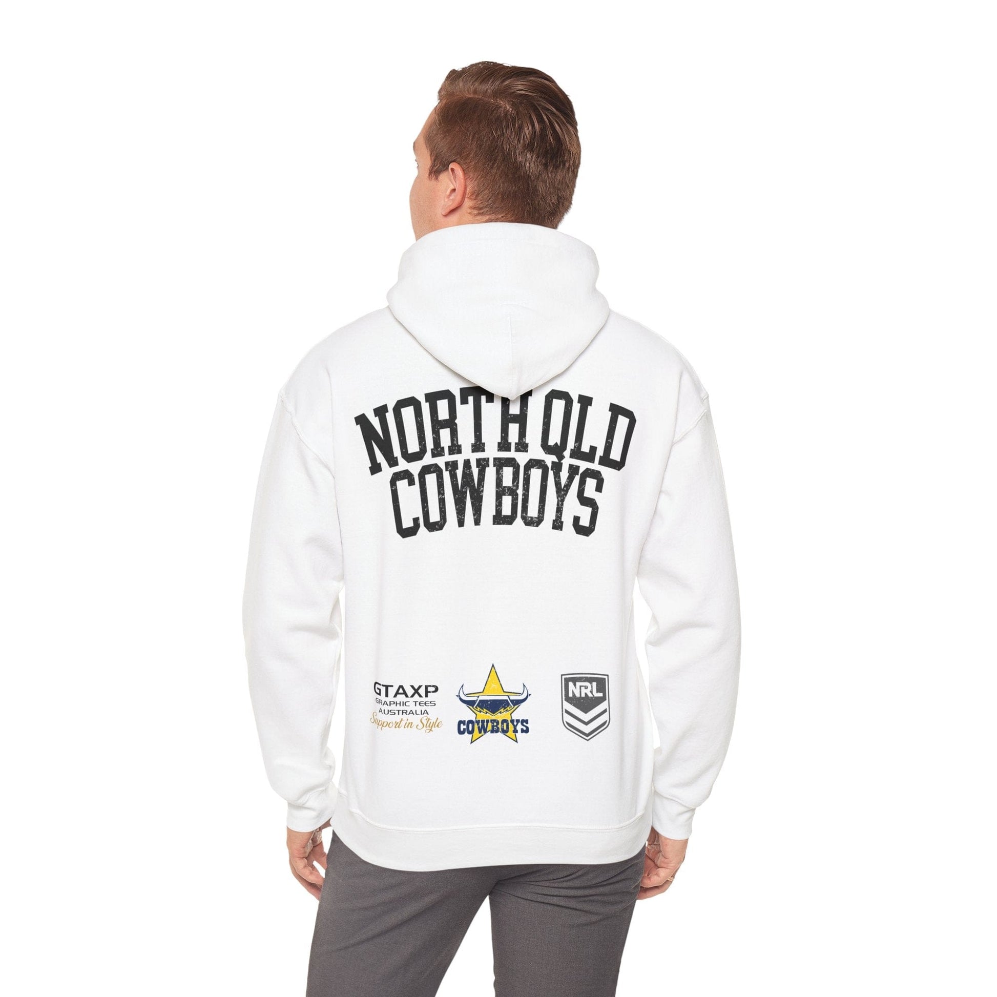 North Queensland Cowboys NRL Hoodie Printify White / S Graphic T-Shirt Australia -  Cool Graphic T-Shirts Online - 