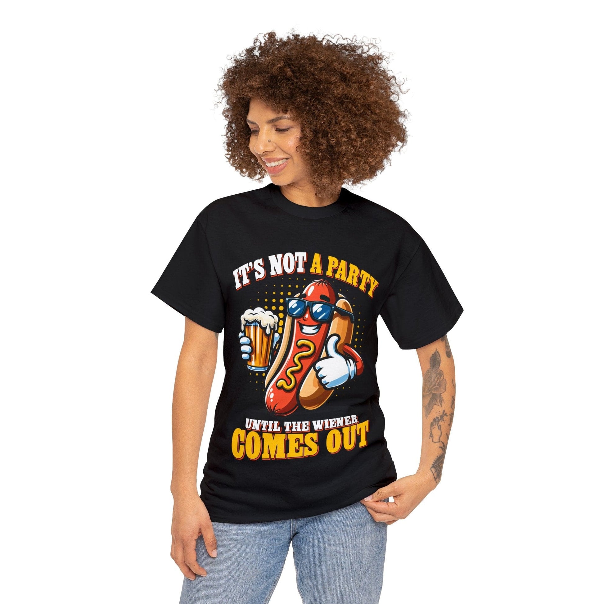 Not A Party Until The Weiner Comes Out Graphic Tee Graphic Tees Australia Graphic T-Shirt Australia -  Cool Graphic T-Shirts Online -  Not A Party Until The Weiner Comes Out T-Shirt