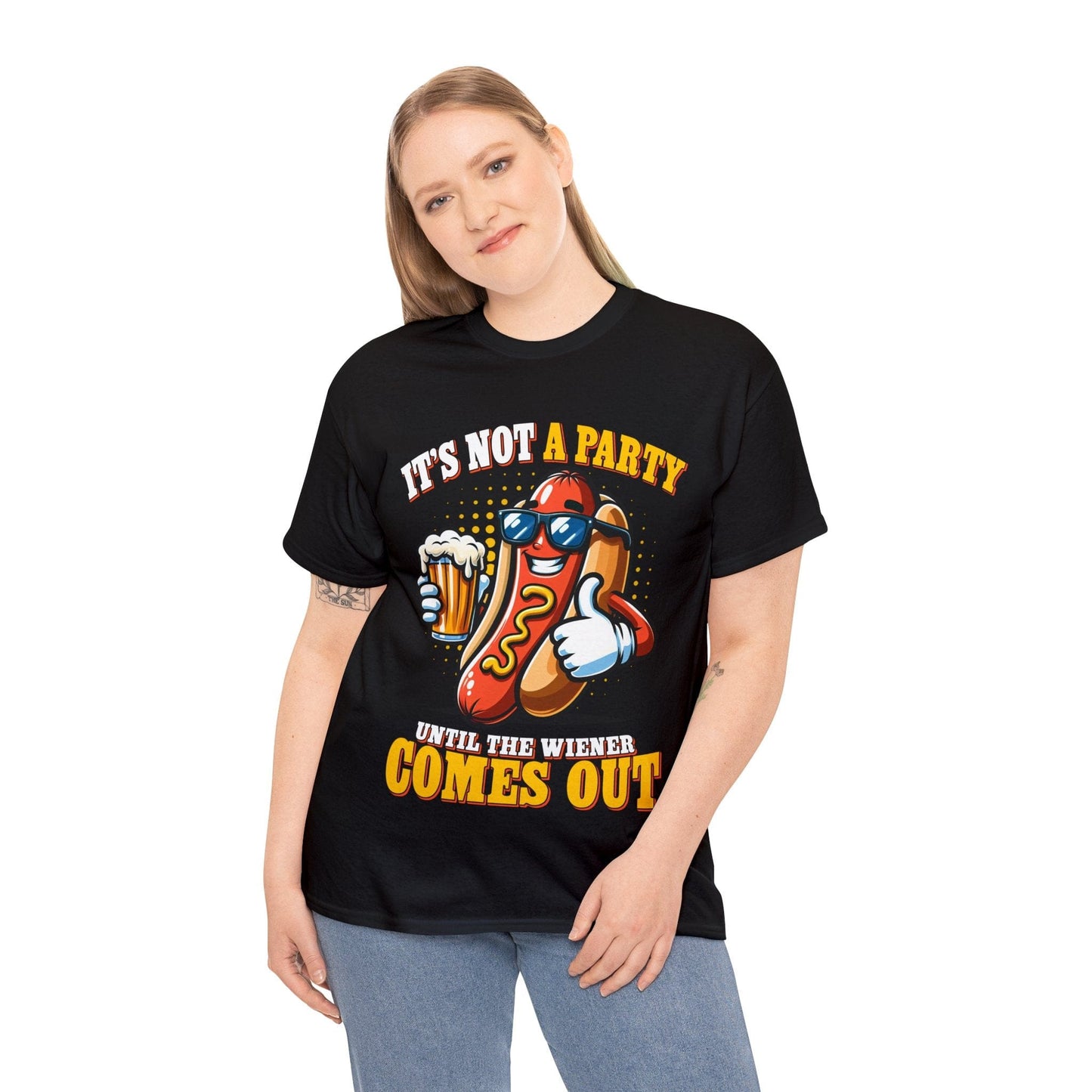 Not A Party Until The Weiner Comes Out Graphic Tee Graphic Tees Australia Graphic T-Shirt Australia -  Cool Graphic T-Shirts Online -  Not A Party Until The Weiner Comes Out T-Shirt