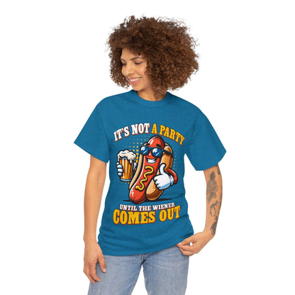 Not A Party Until The Weiner Comes Out Graphic Tee Graphic Tees Australia Graphic T-Shirt Australia -  Cool Graphic T-Shirts Online -  Not A Party Until The Weiner Comes Out T-Shirt