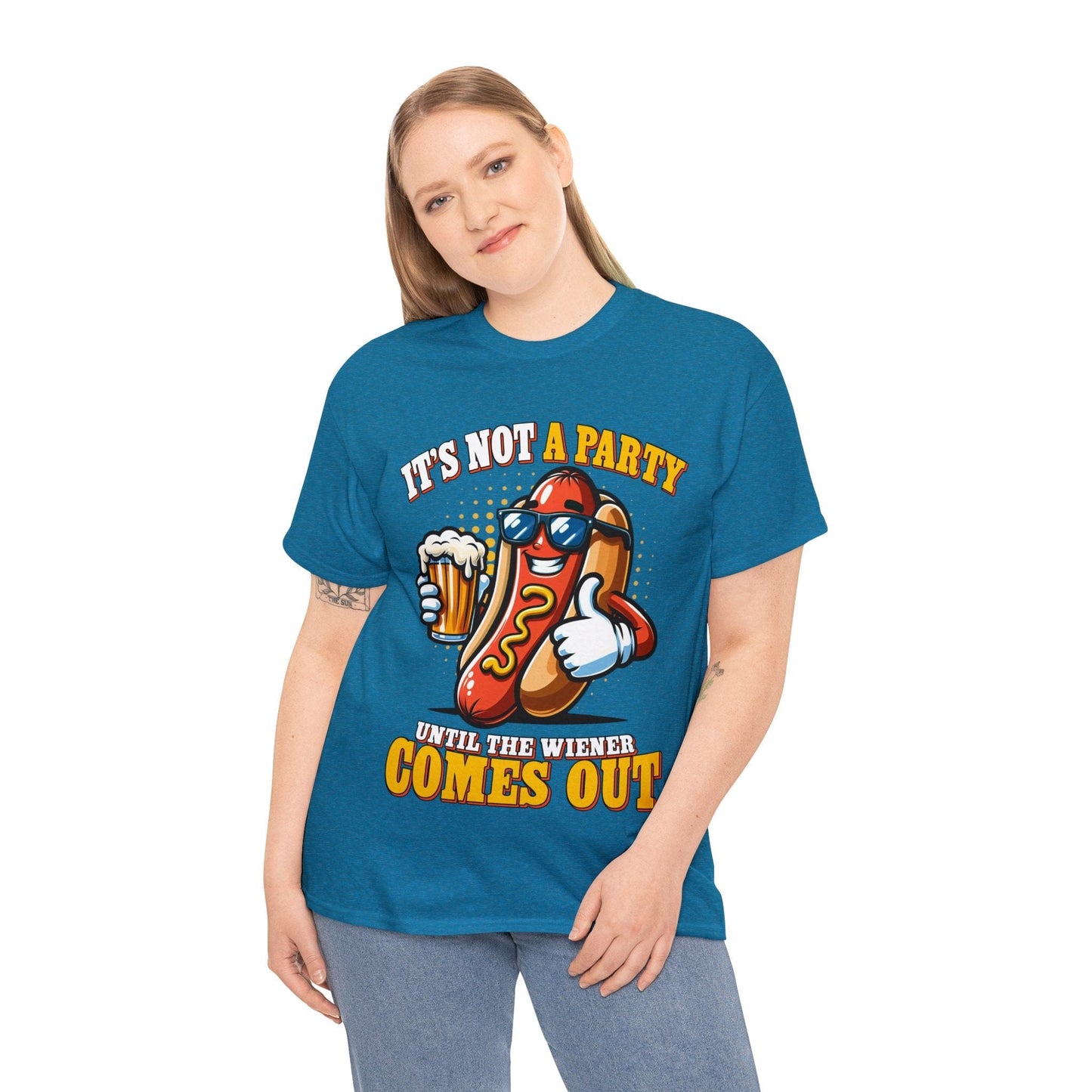 Not A Party Until The Weiner Comes Out Graphic Tee Graphic Tees Australia Graphic T-Shirt Australia -  Cool Graphic T-Shirts Online -  Not A Party Until The Weiner Comes Out T-Shirt