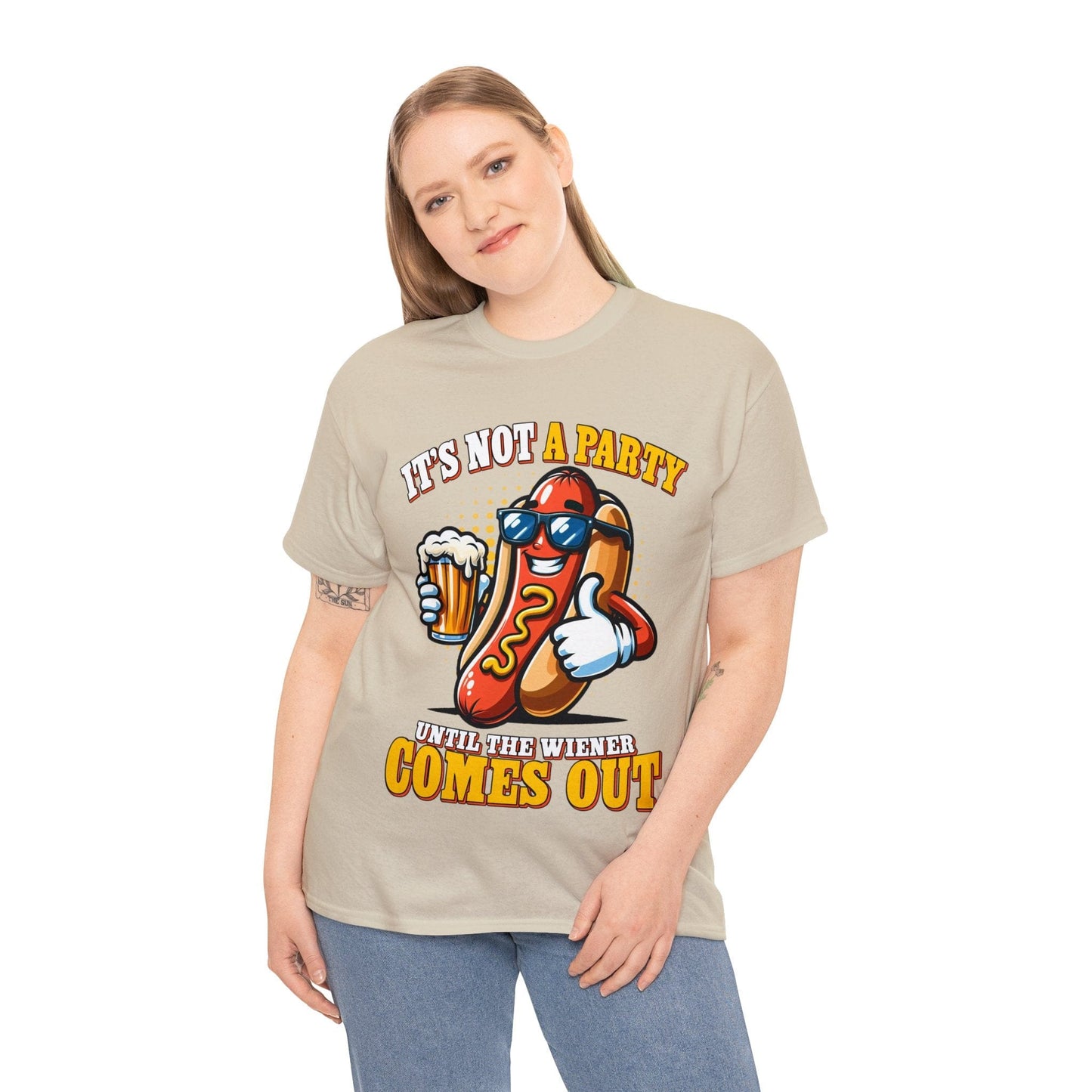 Not A Party Until The Weiner Comes Out Graphic Tee Graphic Tees Australia Graphic T-Shirt Australia -  Cool Graphic T-Shirts Online -  Not A Party Until The Weiner Comes Out T-Shirt