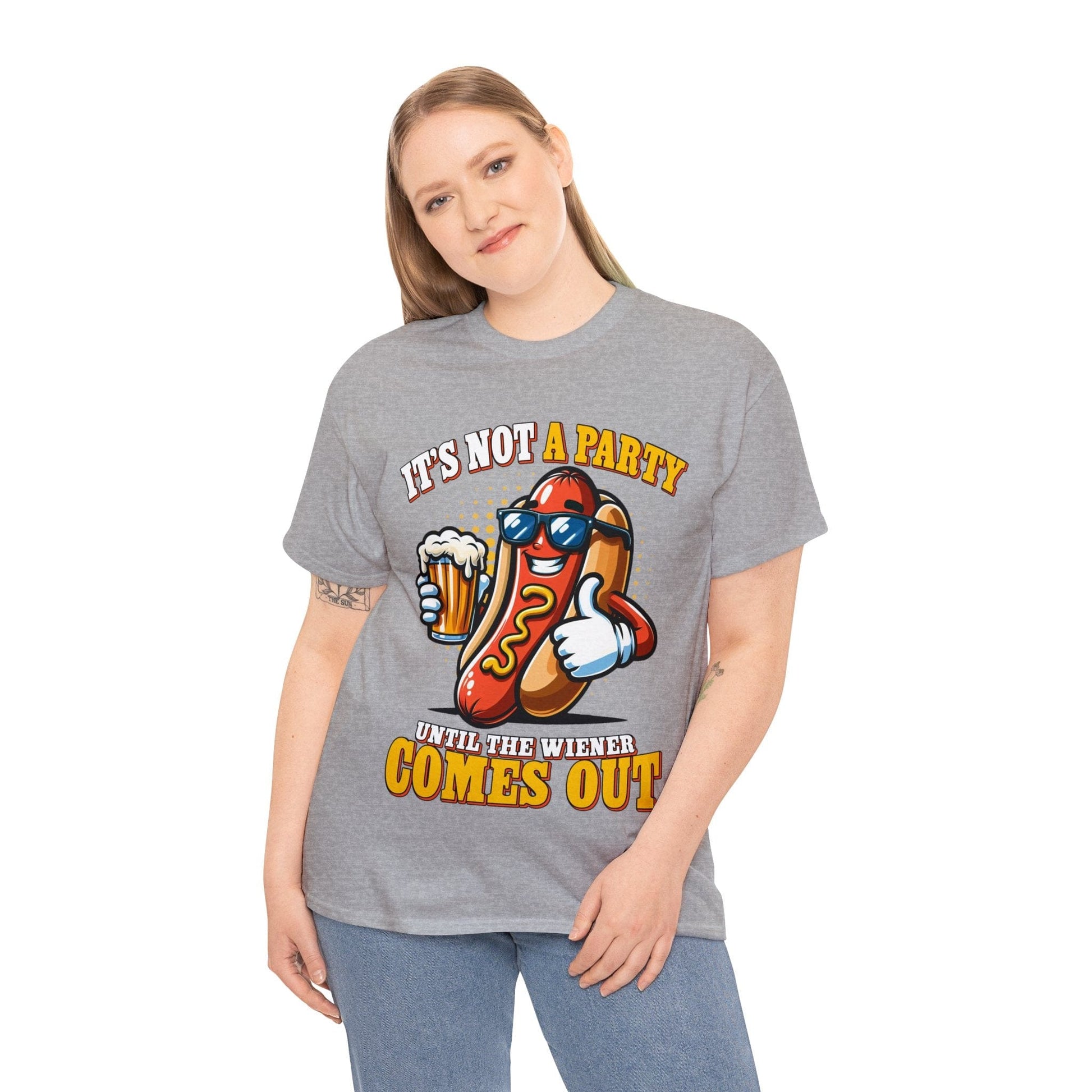 Not A Party Until The Weiner Comes Out Graphic Tee Graphic Tees Australia Graphic T-Shirt Australia -  Cool Graphic T-Shirts Online -  Not A Party Until The Weiner Comes Out T-Shirt