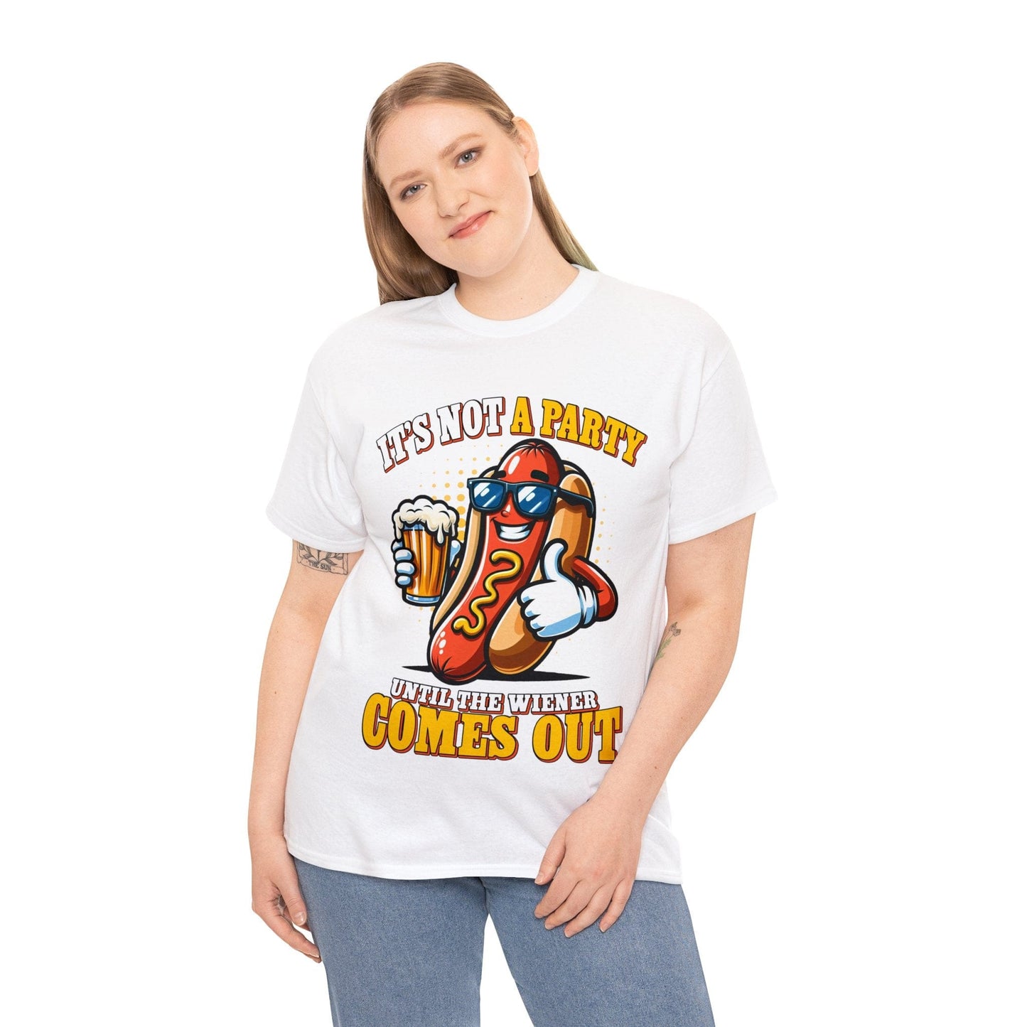 Not A Party Until The Weiner Comes Out Graphic Tee Graphic Tees Australia Graphic T-Shirt Australia -  Cool Graphic T-Shirts Online -  Not A Party Until The Weiner Comes Out T-Shirt