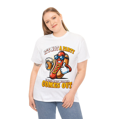 Not A Party Until The Weiner Comes Out Graphic Tee Graphic Tees Australia Graphic T-Shirt Australia -  Cool Graphic T-Shirts Online -  Not A Party Until The Weiner Comes Out T-Shirt