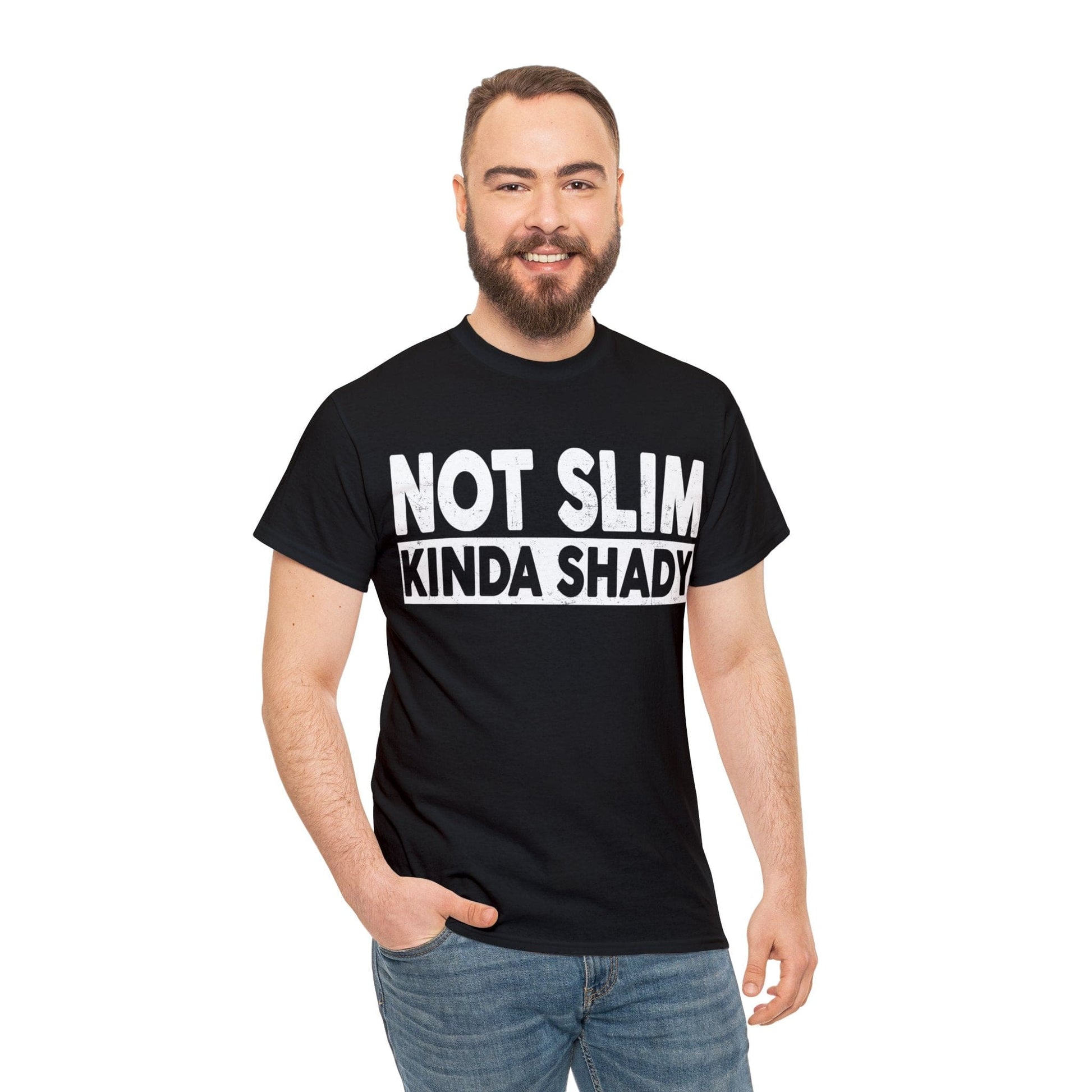 Not Slim Kinda Shady Graphic Tee Graphic Tees Australia Black / S Graphic T-Shirt Australia -  Cool Graphic T-Shirts Online -  Not Slim Kinda Shady T-Shirt | Funny T-Shirts Australia