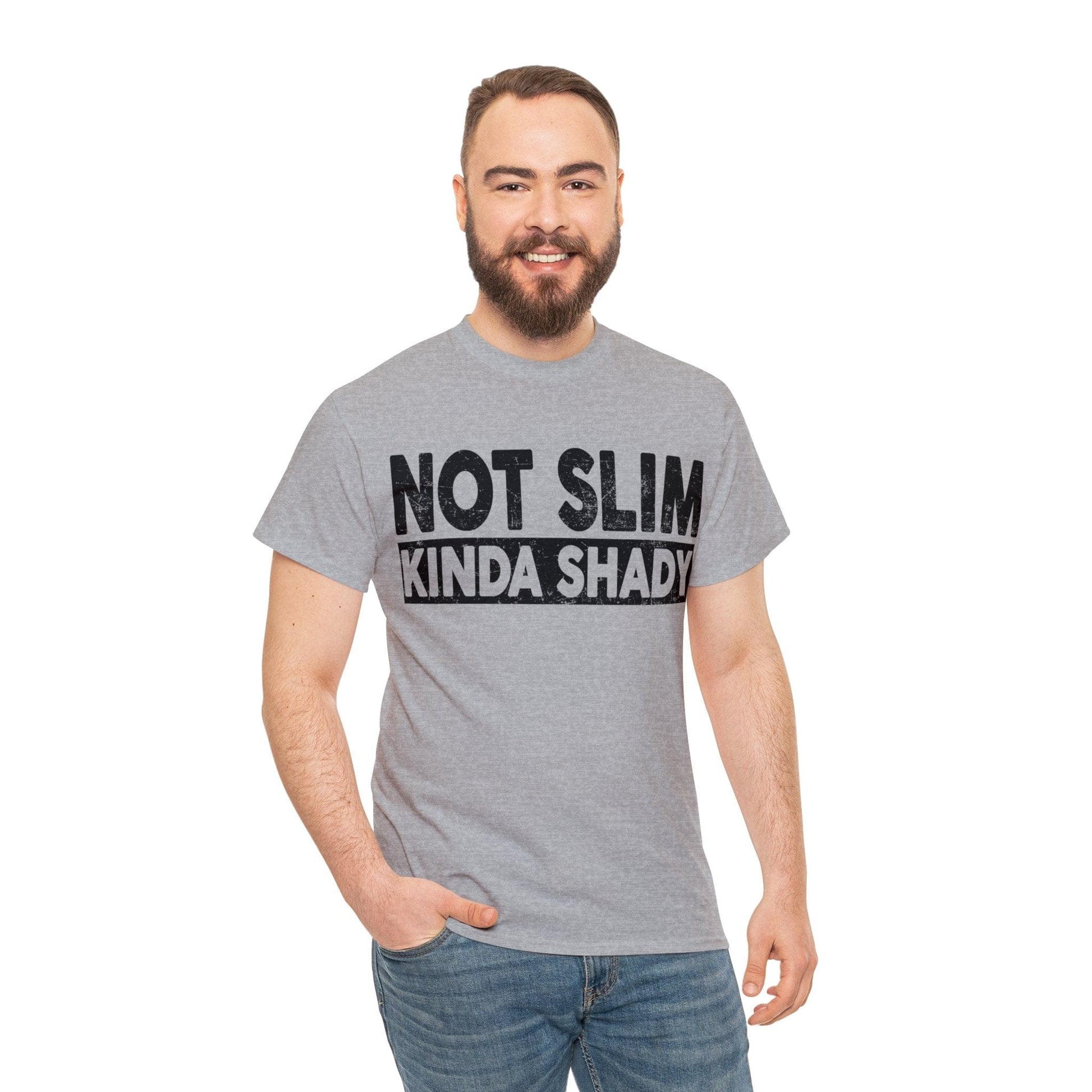 Not Slim Kinda Shady Graphic Tee Graphic Tees Australia Sport Grey / S Graphic T-Shirt Australia -  Cool Graphic T-Shirts Online -  Not Slim Kinda Shady T-Shirt | Funny T-Shirts Australia