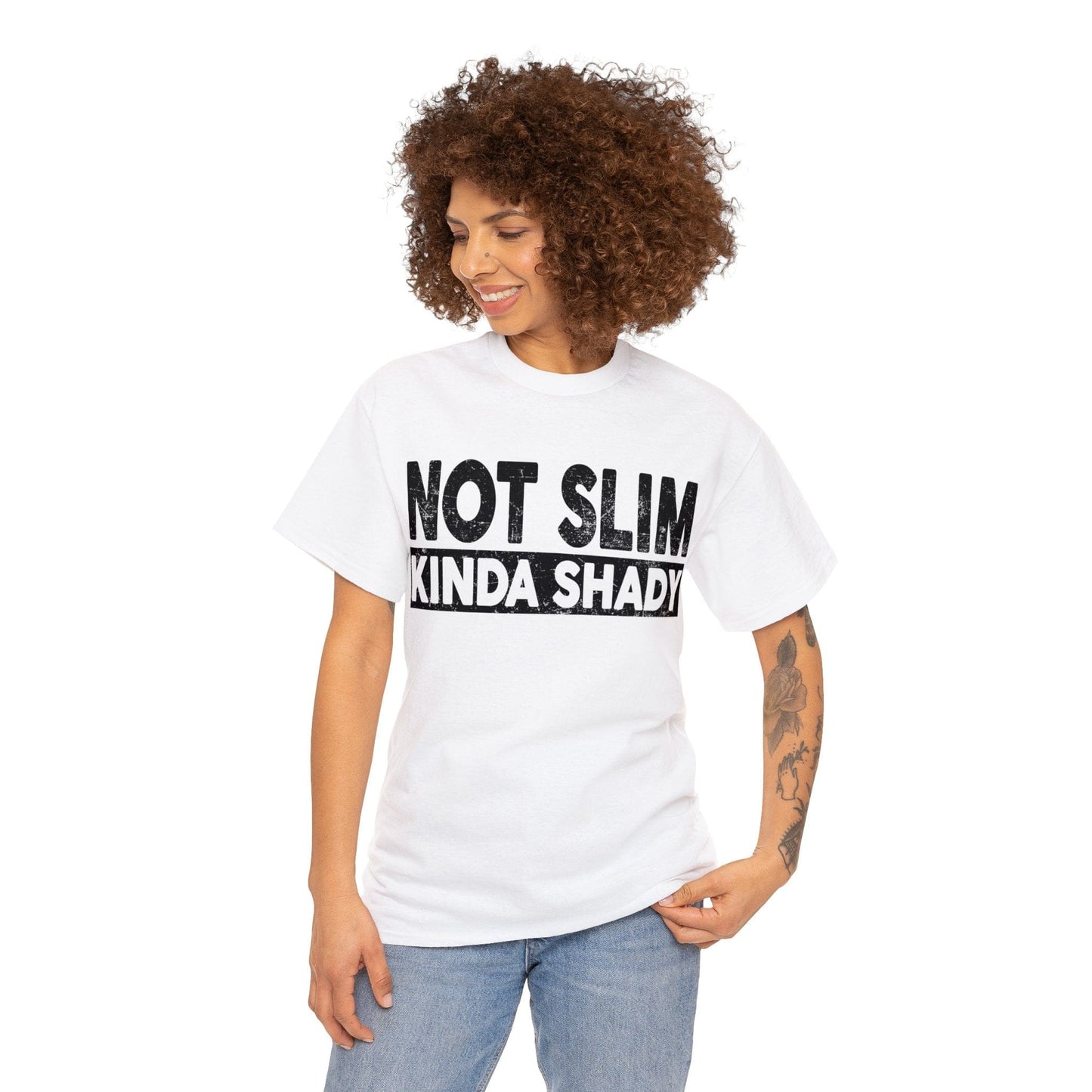 Not Slim Kinda Shady Graphic Tee Graphic Tees Australia Graphic T-Shirt Australia -  Cool Graphic T-Shirts Online -  Not Slim Kinda Shady T-Shirt | Funny T-Shirts Australia