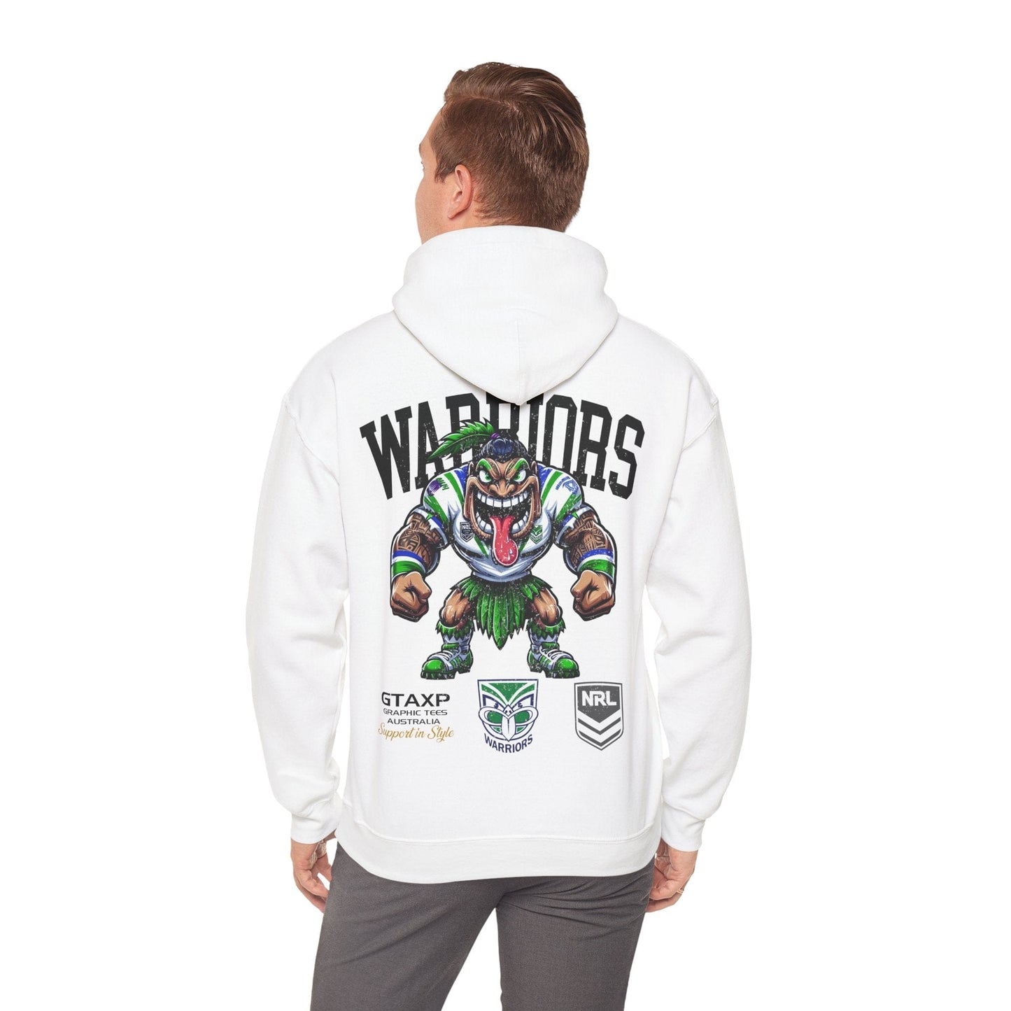 NZ Warriors Tiki Hoodie Printify White / S Graphic T-Shirt Australia -  Cool Graphic T-Shirts Online - 