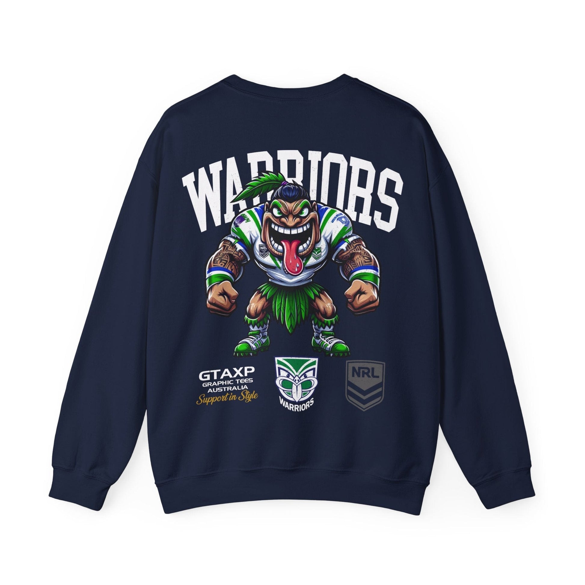 NZ Warriors Tiki Jumper Graphic Tees Australia Graphic T-Shirt Australia -  Cool Graphic T-Shirts Online -  NZ Warriors Tiki Jumper | Warriors NRL Crew Sweater