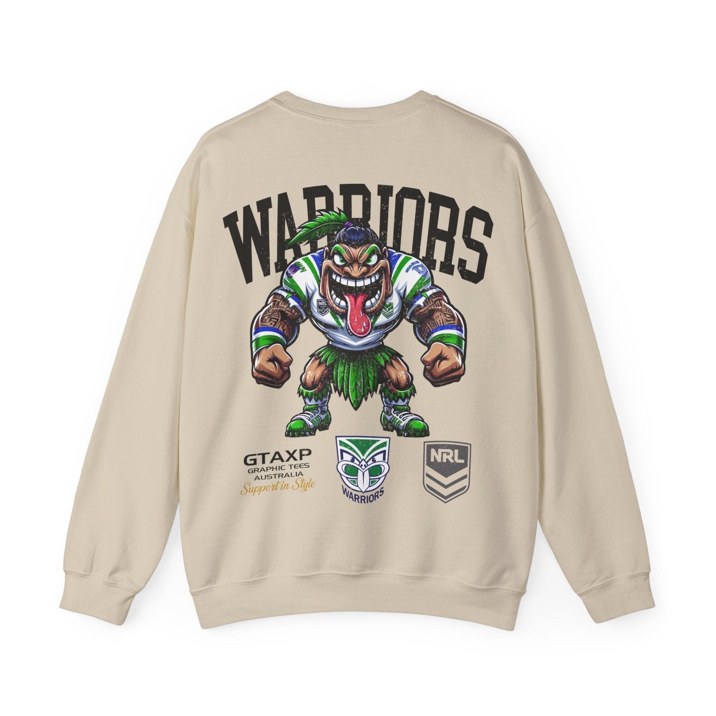 NZ Warriors Tiki Jumper Graphic Tees Australia Graphic T-Shirt Australia -  Cool Graphic T-Shirts Online -  NZ Warriors Tiki Jumper | Warriors NRL Crew Sweater