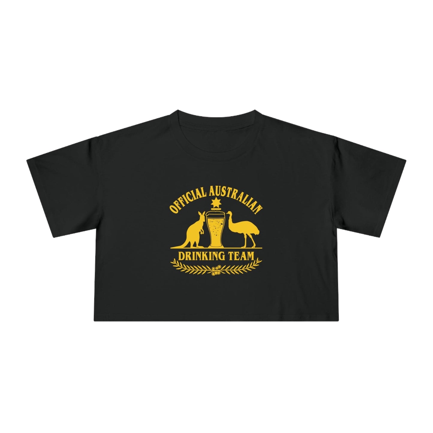 Official Australian Drinking Team Crop Tee Graphic Tees Australia Graphic T-Shirt Australia -  Cool Graphic T-Shirts Online - 