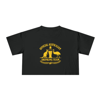 Official Australian Drinking Team Crop Tee Graphic Tees Australia Graphic T-Shirt Australia -  Cool Graphic T-Shirts Online - 