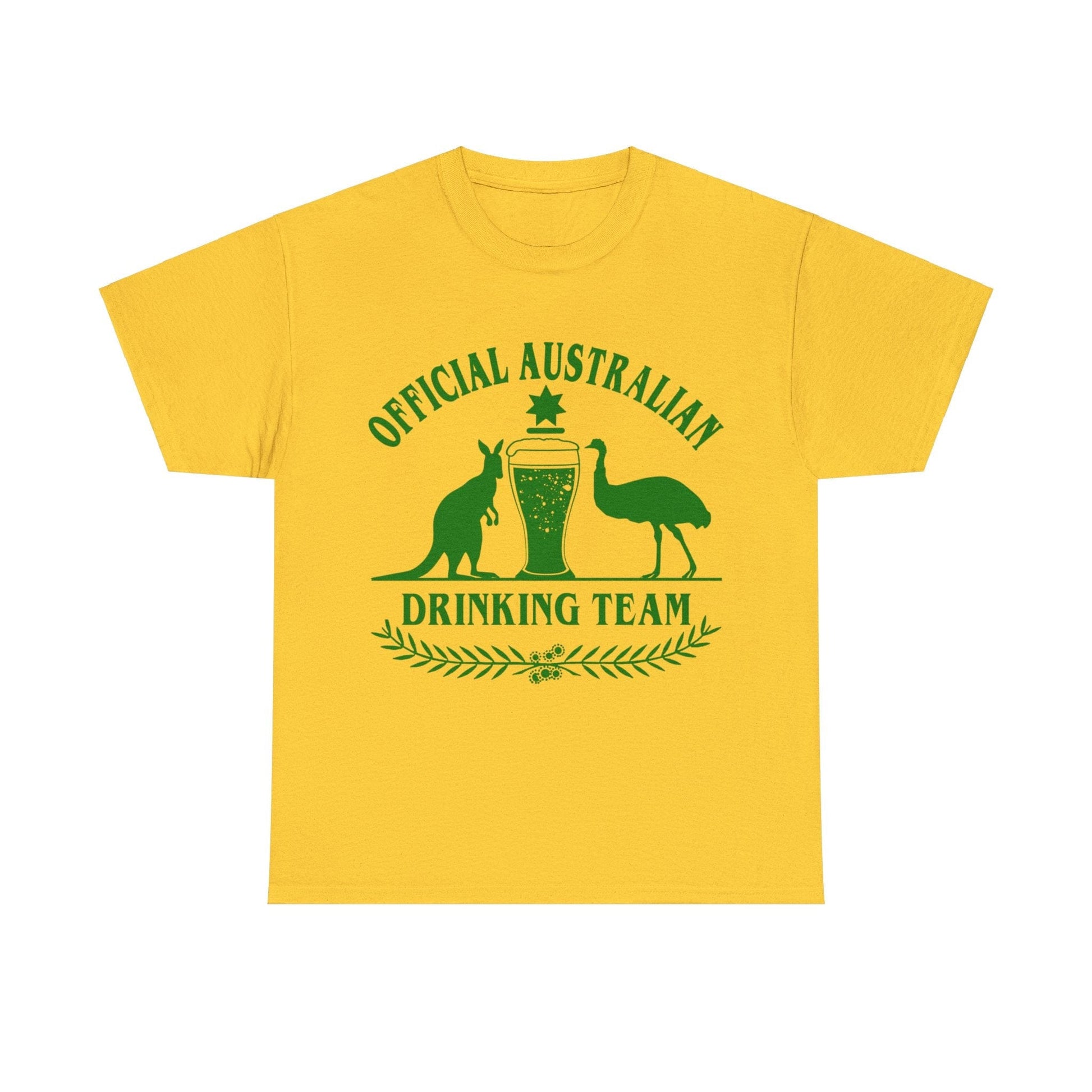 Official Australian Drinking Team Graphic Tee Graphic Tees Australia Yellow / S Graphic T-Shirt Australia -  Cool Graphic T-Shirts Online -  Official Australian Drinking Team T-Shirt | Funny Graphic T-Shirt