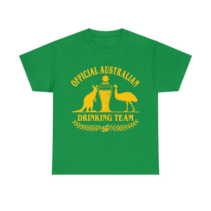 Official Australian Drinking Team Graphic Tee Graphic Tees Australia Green / S Graphic T-Shirt Australia -  Cool Graphic T-Shirts Online -  Official Australian Drinking Team T-Shirt | Funny Graphic T-Shirt