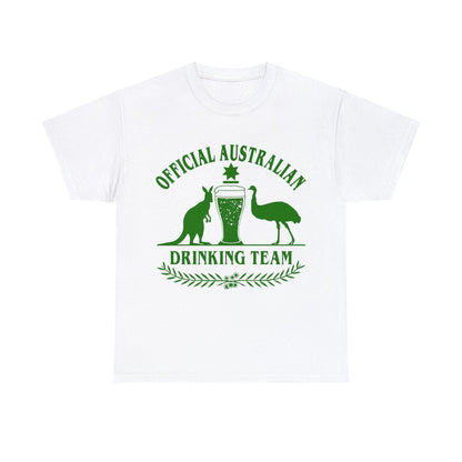 Official Australian Drinking Team Graphic Tee Graphic Tees Australia White / S Graphic T-Shirt Australia -  Cool Graphic T-Shirts Online -  Official Australian Drinking Team T-Shirt | Funny Graphic T-Shirt