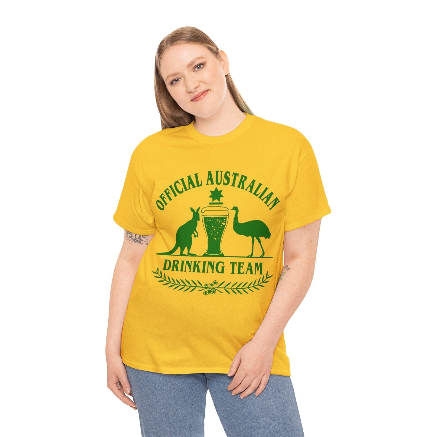 Official Australian Drinking Team Graphic Tee Graphic Tees Australia Graphic T-Shirt Australia -  Cool Graphic T-Shirts Online -  Official Australian Drinking Team T-Shirt | Funny Graphic T-Shirt