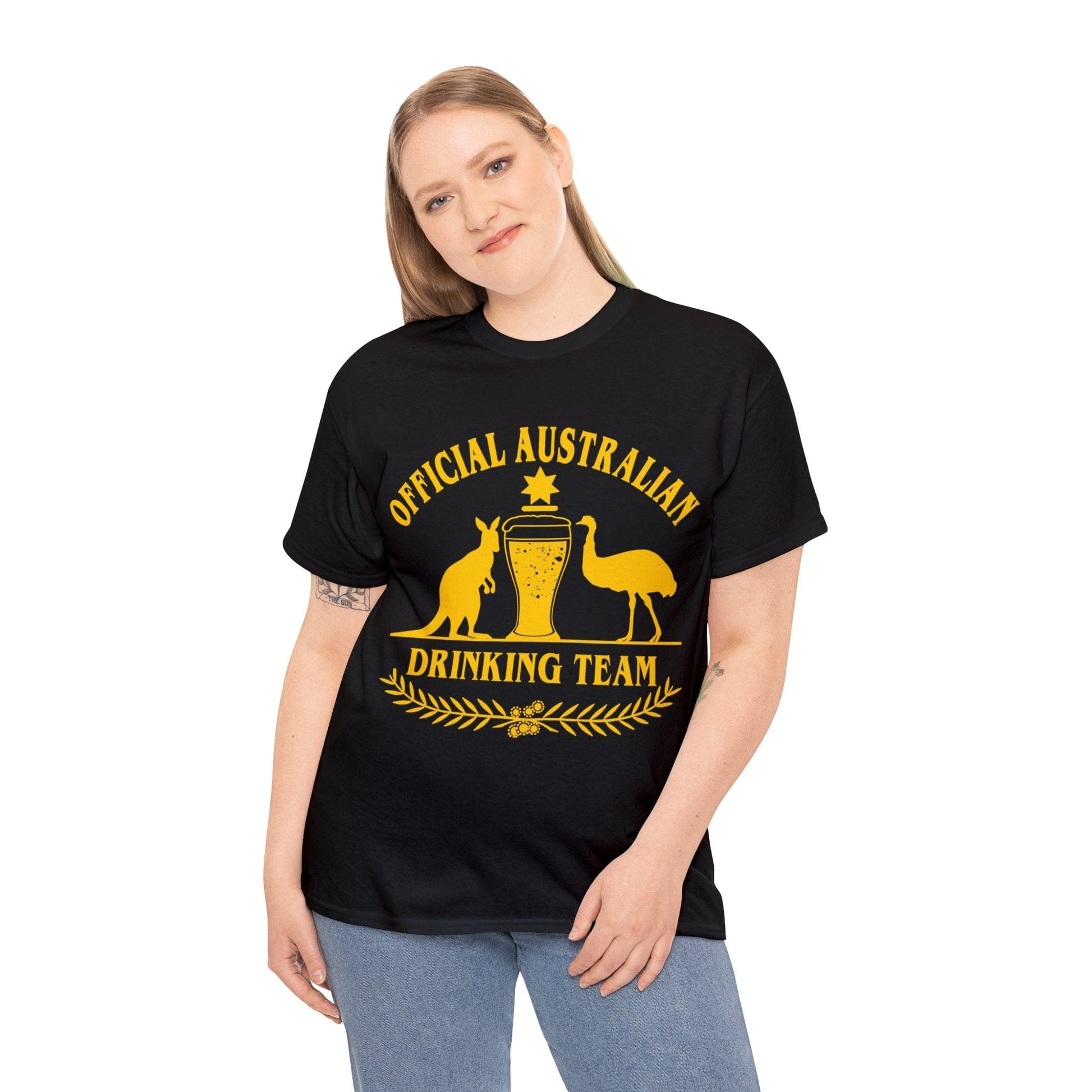 Official Australian Drinking Team Graphic Tee Graphic Tees Australia Graphic T-Shirt Australia -  Cool Graphic T-Shirts Online -  Official Australian Drinking Team T-Shirt | Funny Graphic T-Shirt